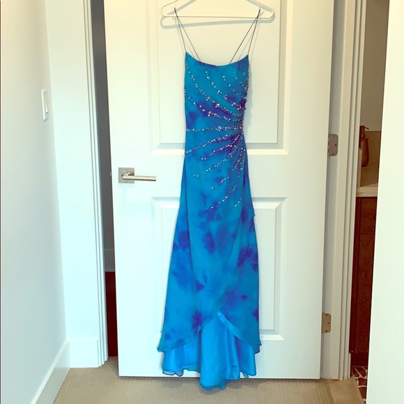 tie dye evening dress